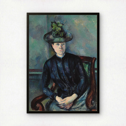Madame Cezanne with Green Hat by Paul Cezanne Print | Premium Giclee Art Print | Post-Impressionist Wall Art | Museum Quality Reproduction | Fine Art Print