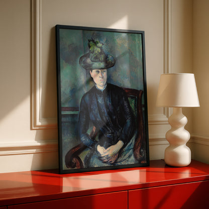 Madame Cezanne with Green Hat by Paul Cezanne Print | Premium Giclee Art Print | Post-Impressionist Wall Art | Museum Quality Reproduction | Fine Art Print