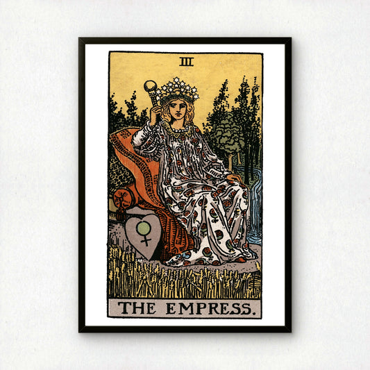 The Empress Tarot Card Print | Rider-Waite-Smith Vintage Tarot Deck | Wall Art