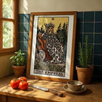 The Empress Tarot Card Print | Rider-Waite-Smith Vintage Tarot Deck | Wall Art