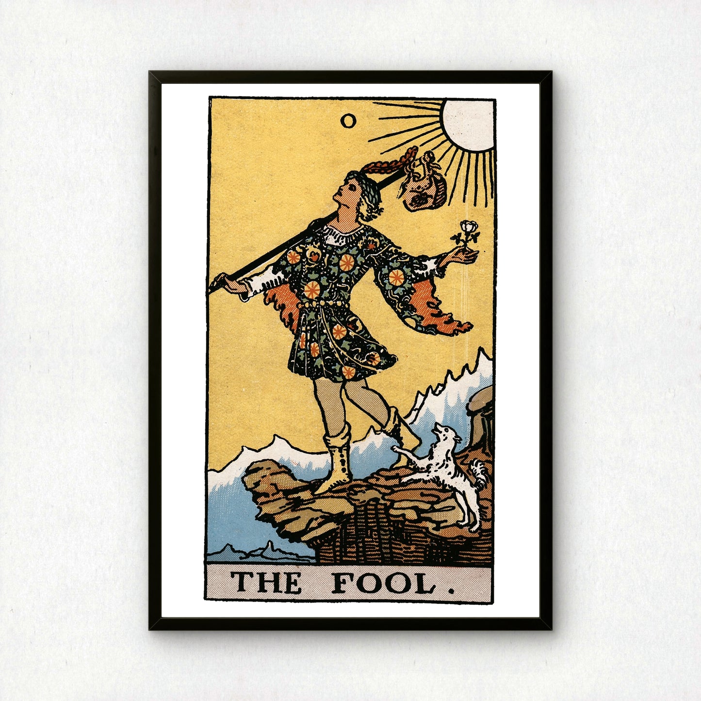 The Fool Tarot Card Print | Rider-Waite-Smith Vintage Tarot Deck | Wall Art