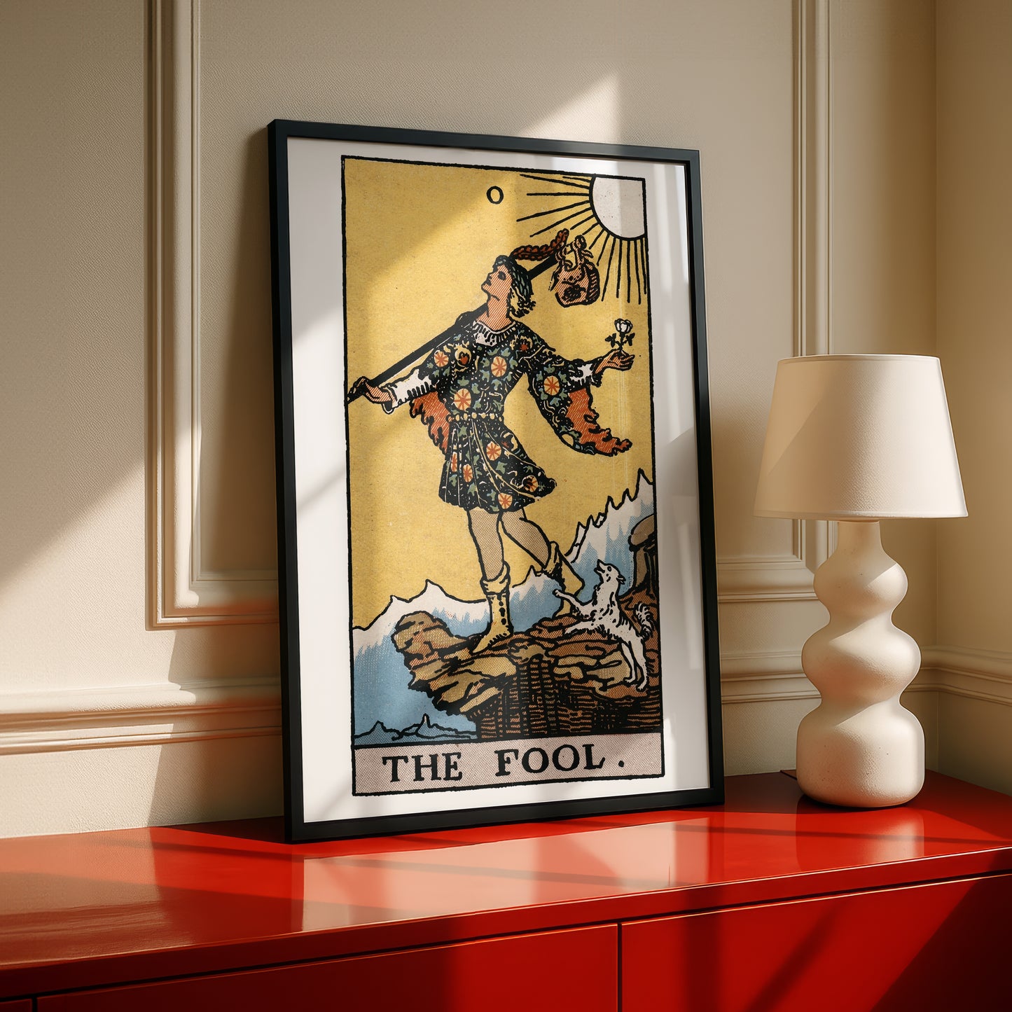 The Fool Tarot Card Print | Rider-Waite-Smith Vintage Tarot Deck | Wall Art