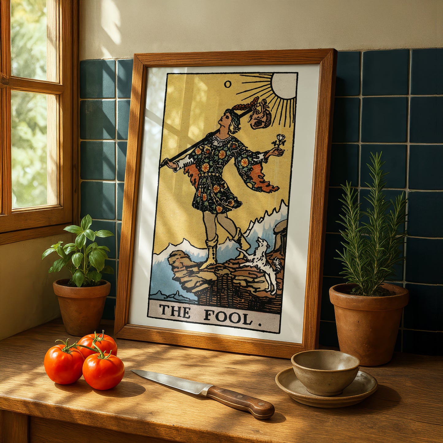 The Fool Tarot Card Print | Rider-Waite-Smith Vintage Tarot Deck | Wall Art