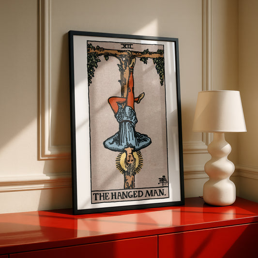 The Hanged Man Tarot Card Print | Rider-Waite-Smith Vintage Tarot Deck | Wall Art