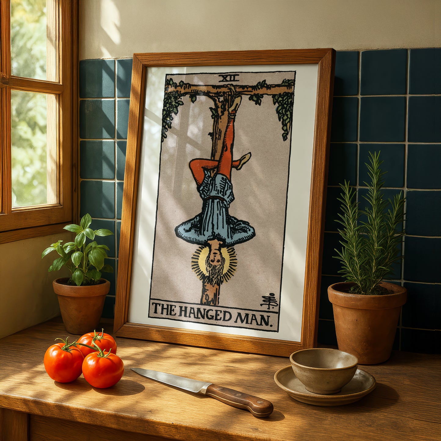 The Hanged Man Tarot Card Print | Rider-Waite-Smith Vintage Tarot Deck | Wall Art