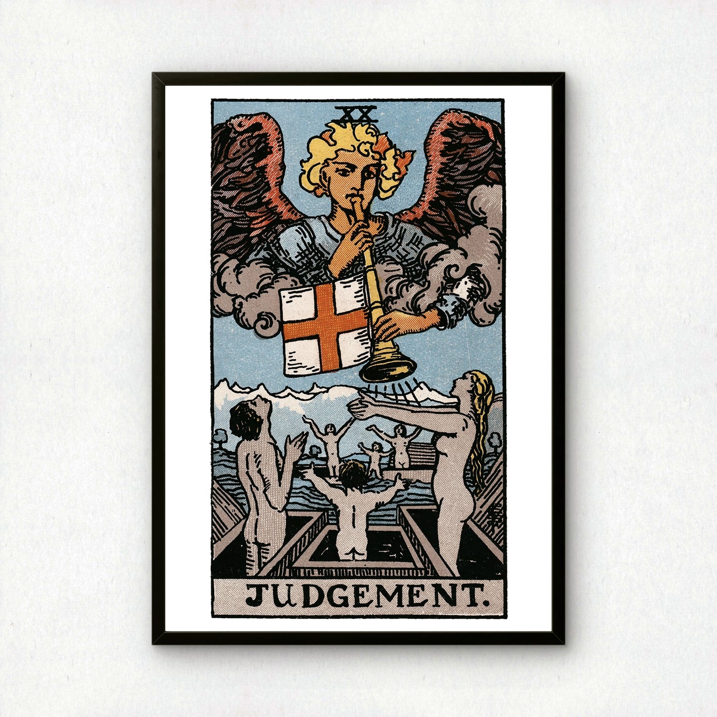 Judgement Tarot Card Print | Rider-Waite-Smith Vintage Tarot Deck | Wall Art
