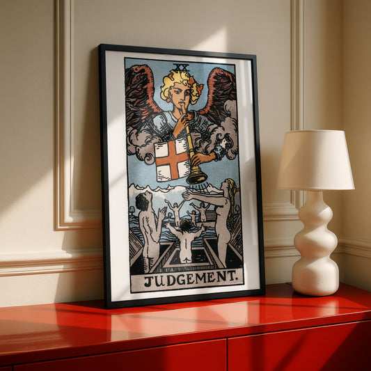Judgement Tarot Card Print | Rider-Waite-Smith Vintage Tarot Deck | Wall Art