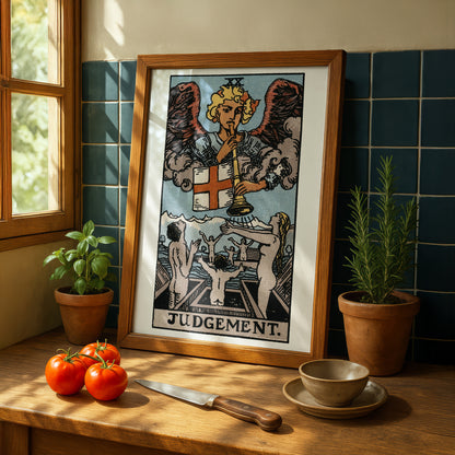 Judgement Tarot Card Print | Rider-Waite-Smith Vintage Tarot Deck | Wall Art
