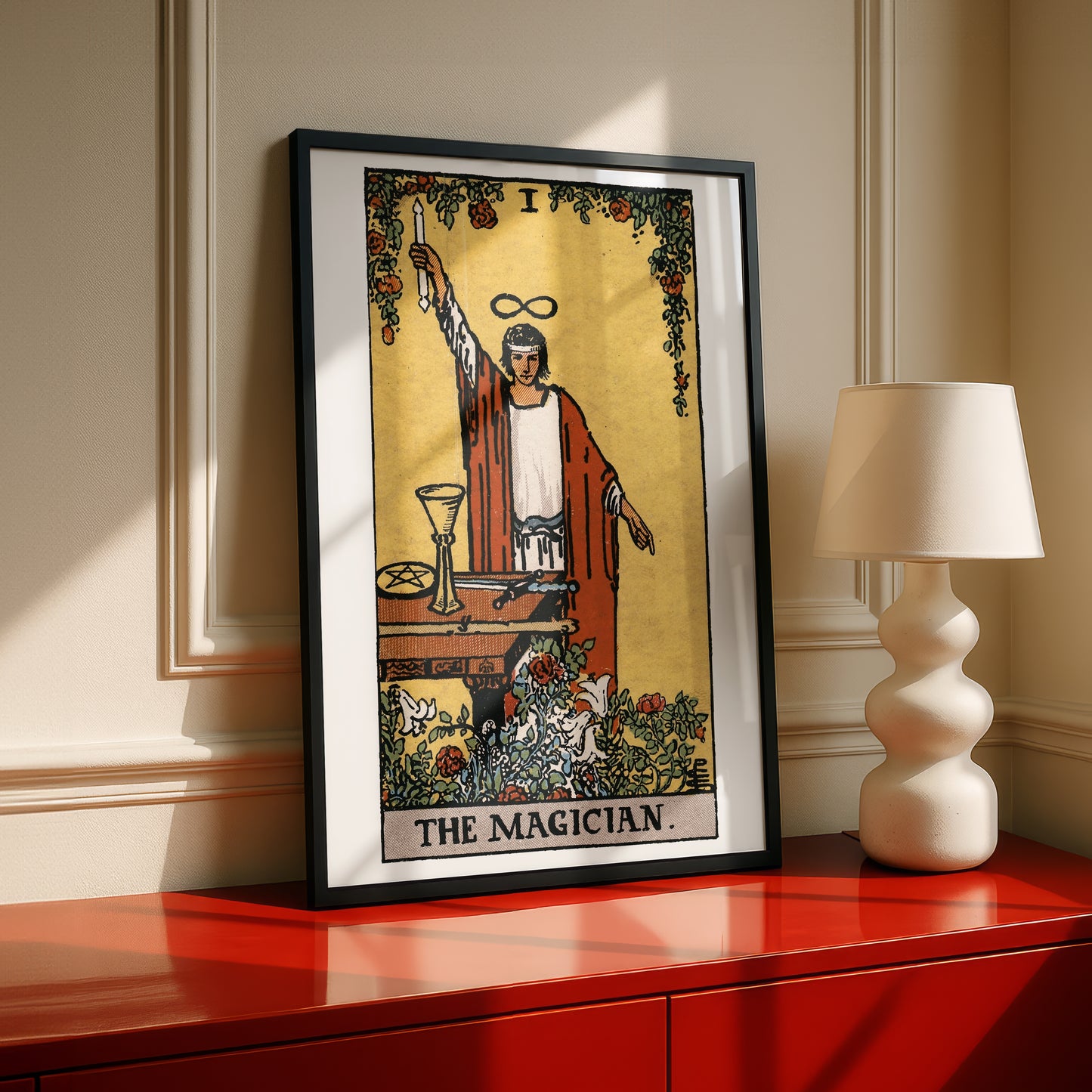 The Magician Tarot Card Print | Rider-Waite-Smith Vintage Tarot Deck | Wall Art