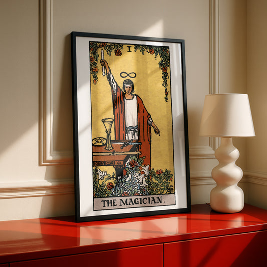 The Magician Tarot Card Print | Rider-Waite-Smith Vintage Tarot Deck | Wall Art
