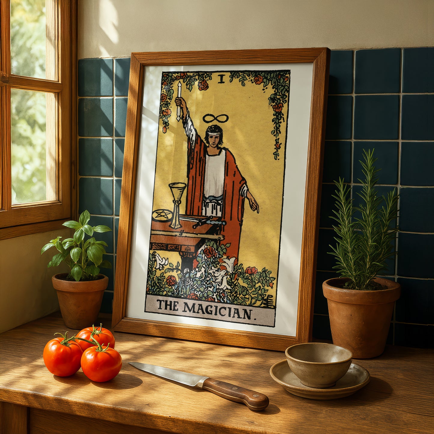The Magician Tarot Card Print | Rider-Waite-Smith Vintage Tarot Deck | Wall Art