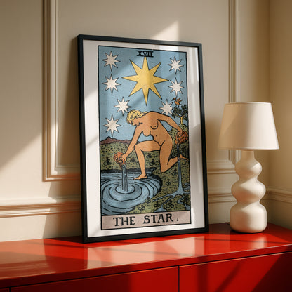 The Star Tarot Card Print | Rider-Waite-Smith Vintage Tarot Deck | Wall Art
