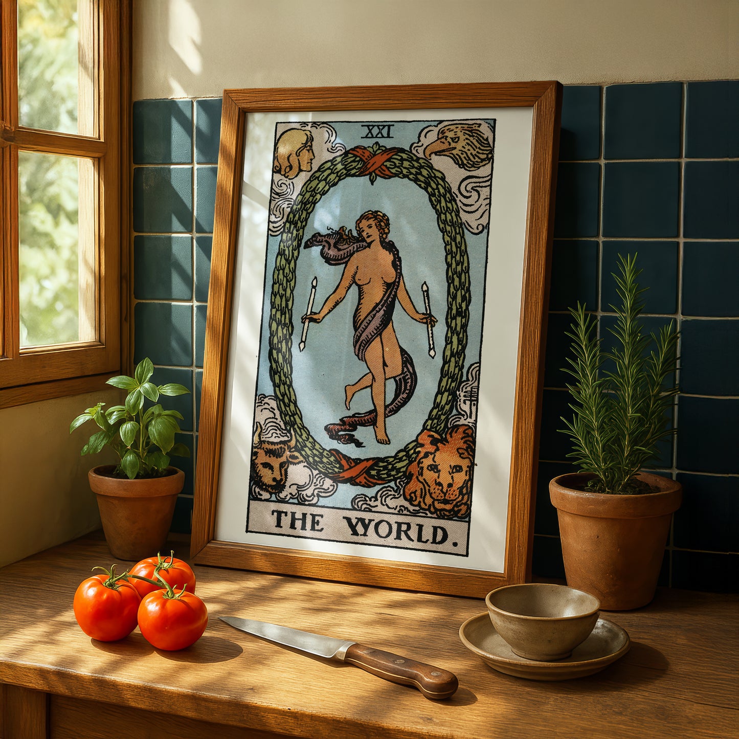 The World Tarot Card Print | Rider-Waite-Smith Vintage Tarot Deck | Wall Art