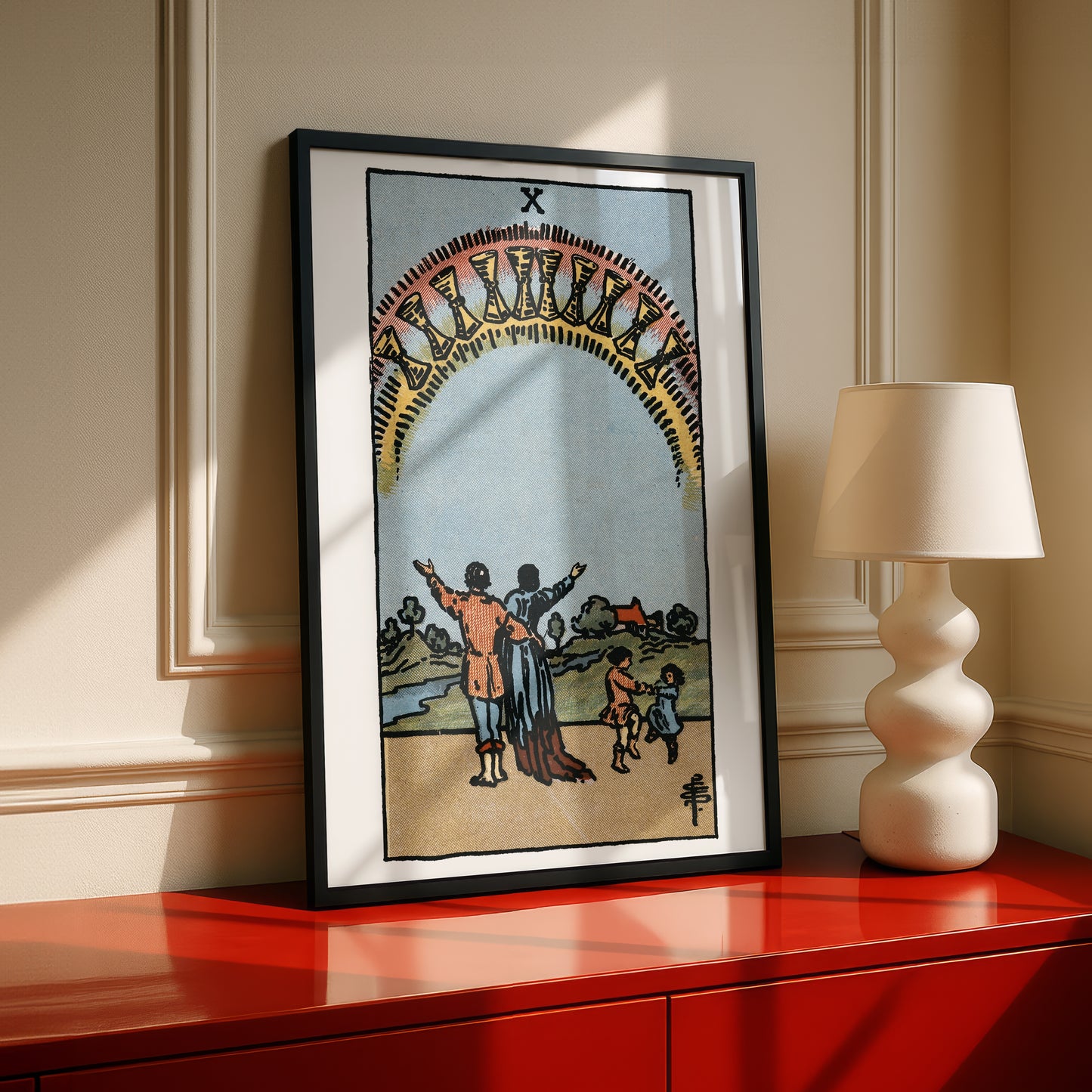 Ten of Cups Tarot Card Print | Rider-Waite Cups Minor Arcana Deck | Wall Art