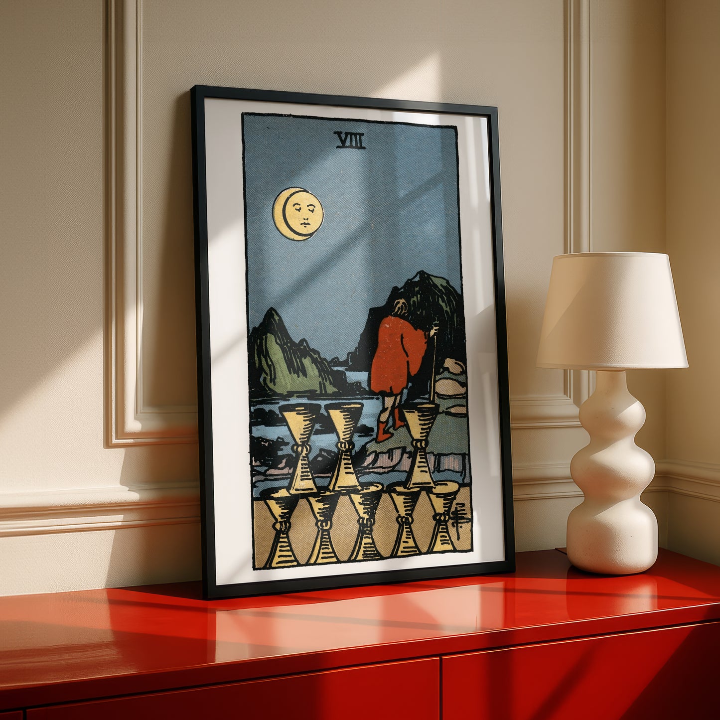 Eight of Cups Tarot Card Print | Rider-Waite Cups Minor Arcana Deck | Wall Art