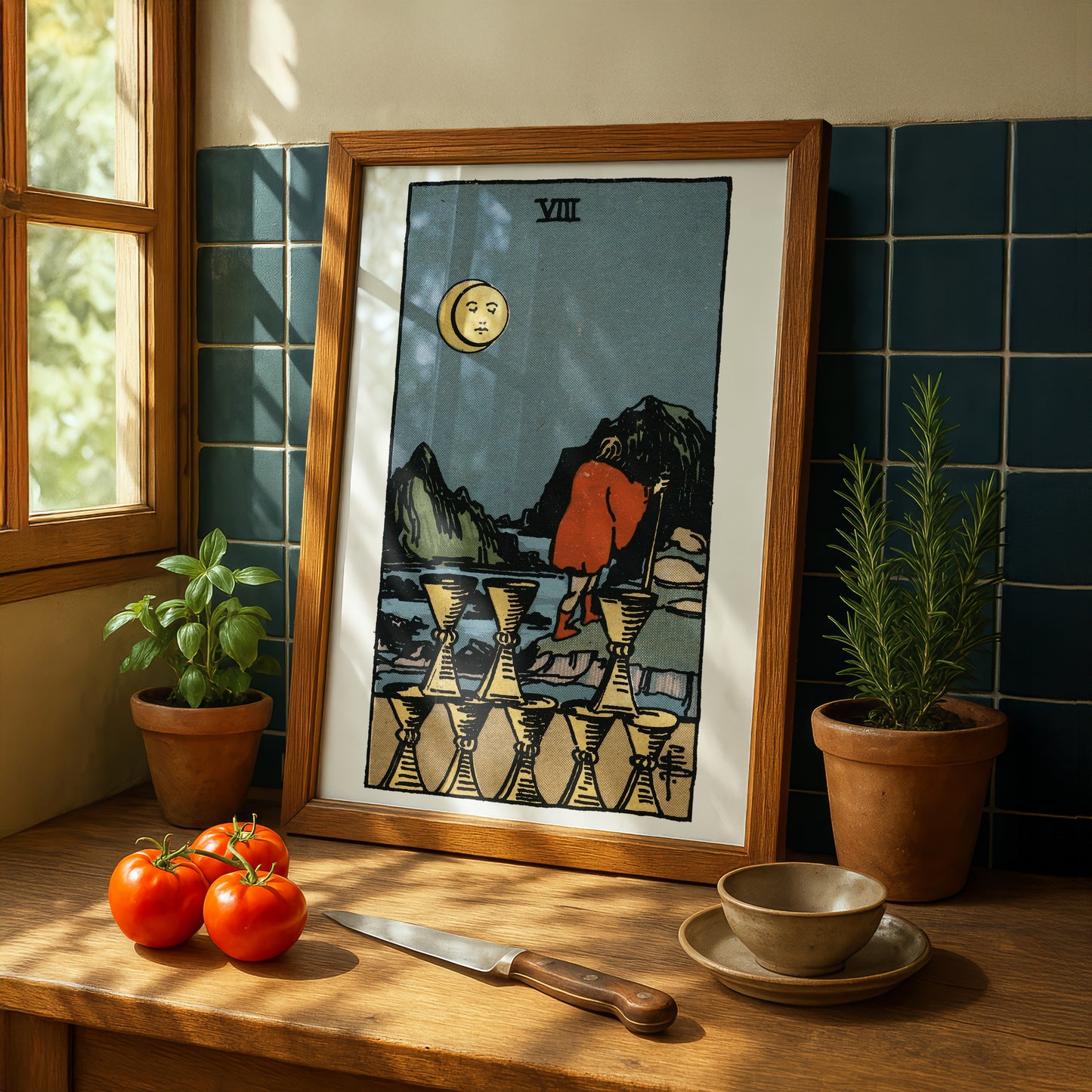 Eight of Cups Tarot Card Print | Rider-Waite Cups Minor Arcana Deck | Wall Art