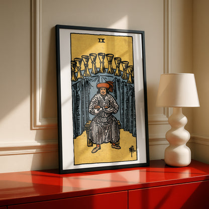 Nine of Cups Tarot Card Print | Rider-Waite Cups Minor Arcana Deck | Wall Art
