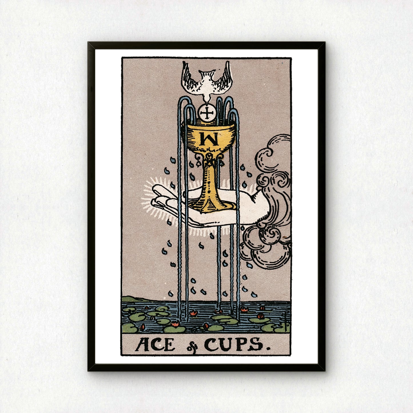 Ace of Cups Tarot Card Print | Rider-Waite Tarot Deck | Wall Art Giclée
