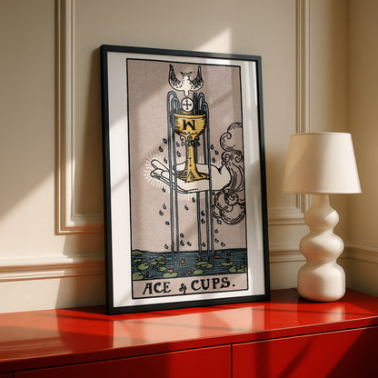 Ace of Cups Tarot Card Print | Rider-Waite Tarot Deck | Wall Art Giclée