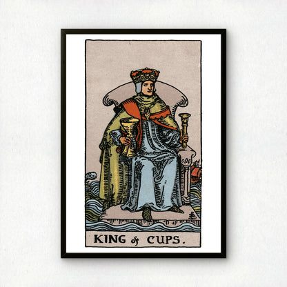 King of Cups Tarot Card Print | Rider-Waite Tarot Deck | Wall Art Giclée