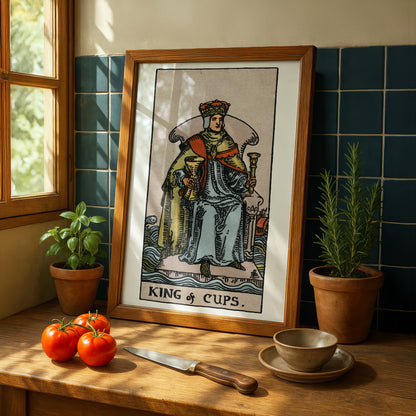 King of Cups Tarot Card Print | Rider-Waite Tarot Deck | Wall Art Giclée