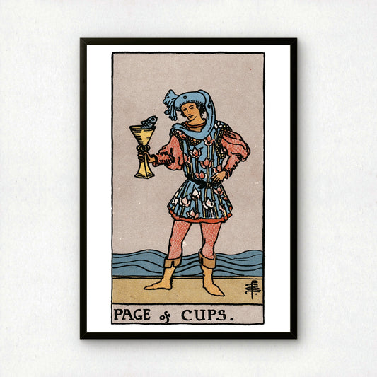 Page of Cups Tarot Card Print | Rider-Waite Tarot Deck | Wall Art Giclée