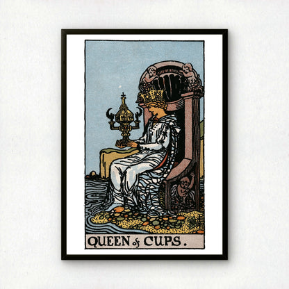 Queen of Cups Tarot Card Print | Rider-Waite Tarot Deck | Wall Art Giclée
