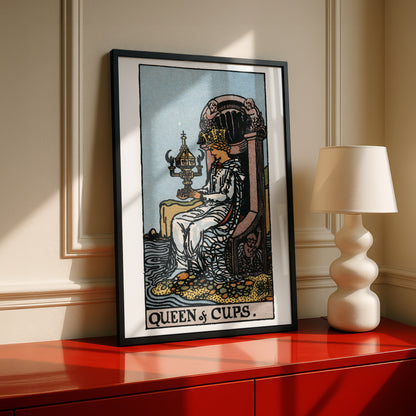 Queen of Cups Tarot Card Print | Rider-Waite Tarot Deck | Wall Art Giclée