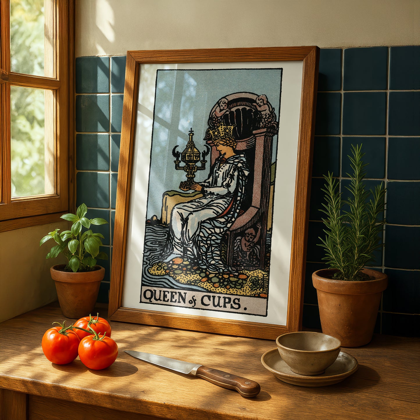 Queen of Cups Tarot Card Print | Rider-Waite Tarot Deck | Wall Art Giclée