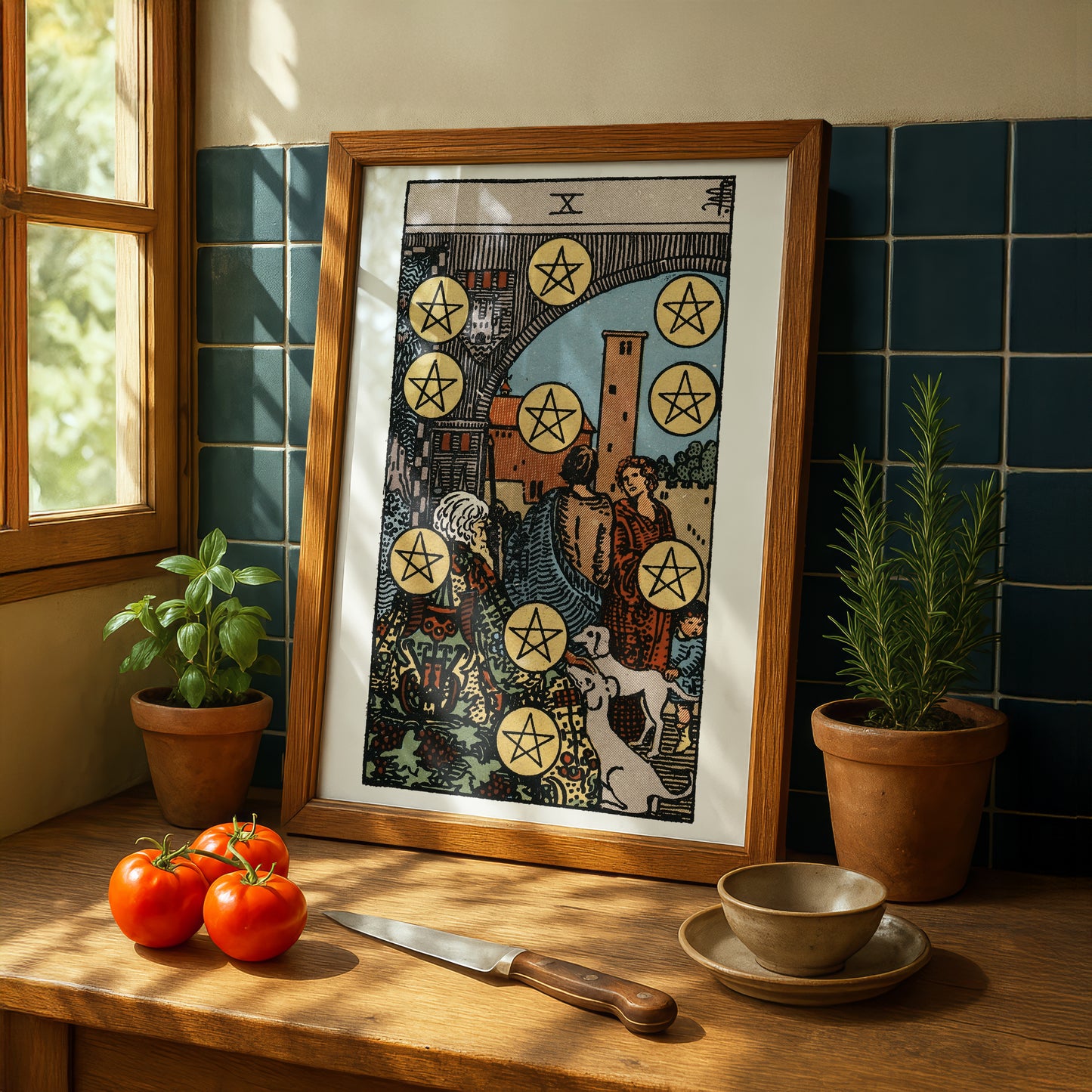 Ten of Pentacles Tarot Card Print | Rider-Waite Pentacles Minor Arcana Deck | Wall Art