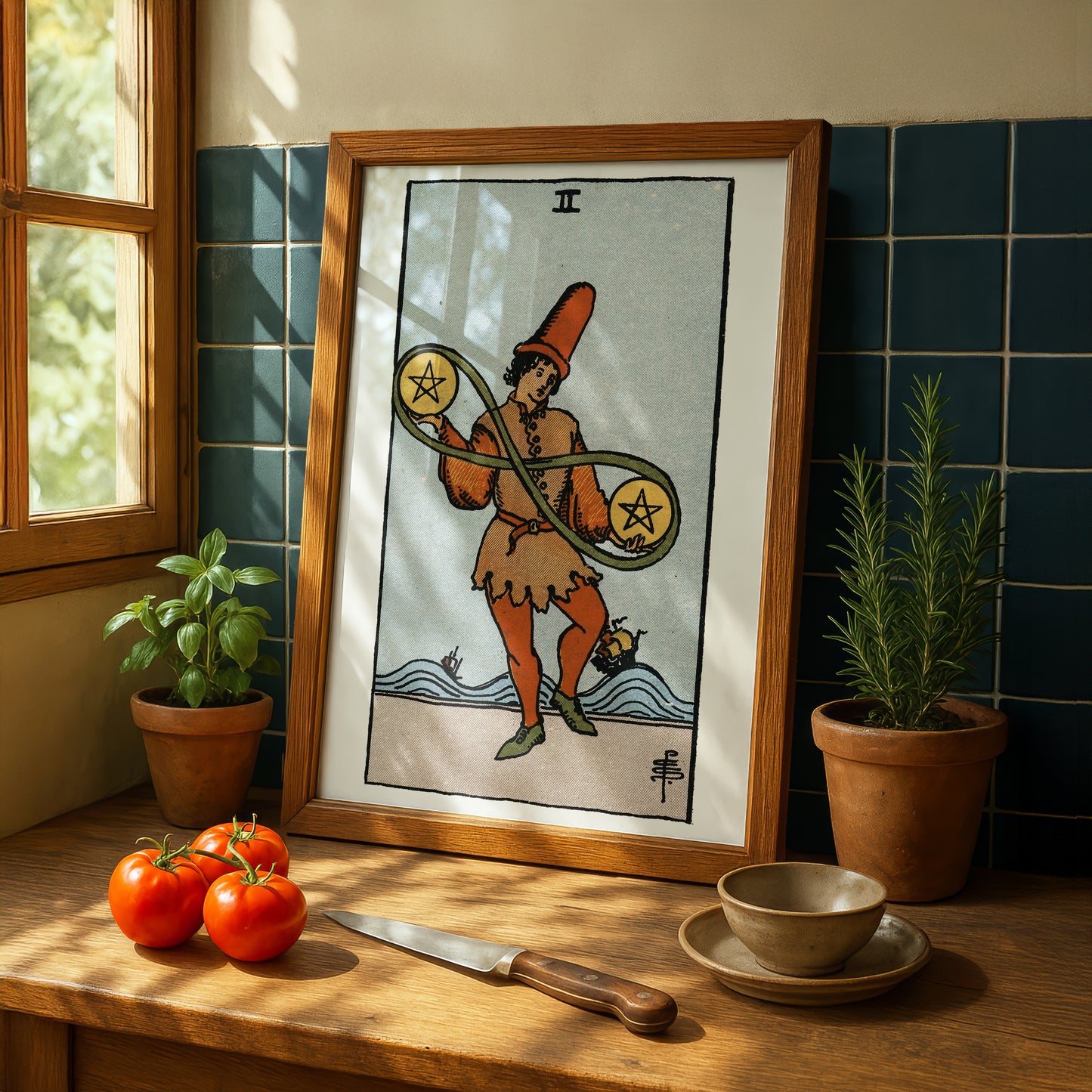 Two of Pentacles Tarot Card Print | Rider-Waite Pentacles Minor Arcana Deck | Wall Art