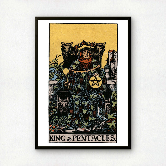 King of Pentacles Tarot Card Print | Rider-Waite Tarot Deck | Wall Art Giclée