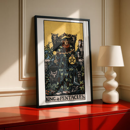 King of Pentacles Tarot Card Print | Rider-Waite Tarot Deck | Wall Art Giclée