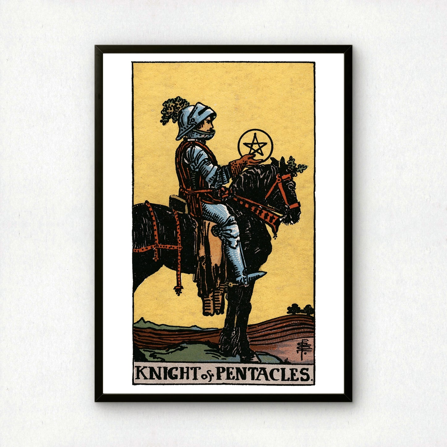 Knight of Pentacles Tarot Card Print | Rider-Waite Tarot Deck | Wall Art Giclée