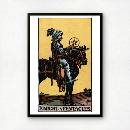 Knight of Pentacles Tarot Card Print | Rider-Waite Tarot Deck | Wall Art Giclée