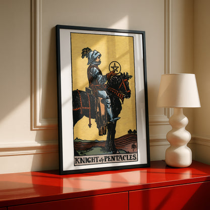Knight of Pentacles Tarot Card Print | Rider-Waite Tarot Deck | Wall Art Giclée