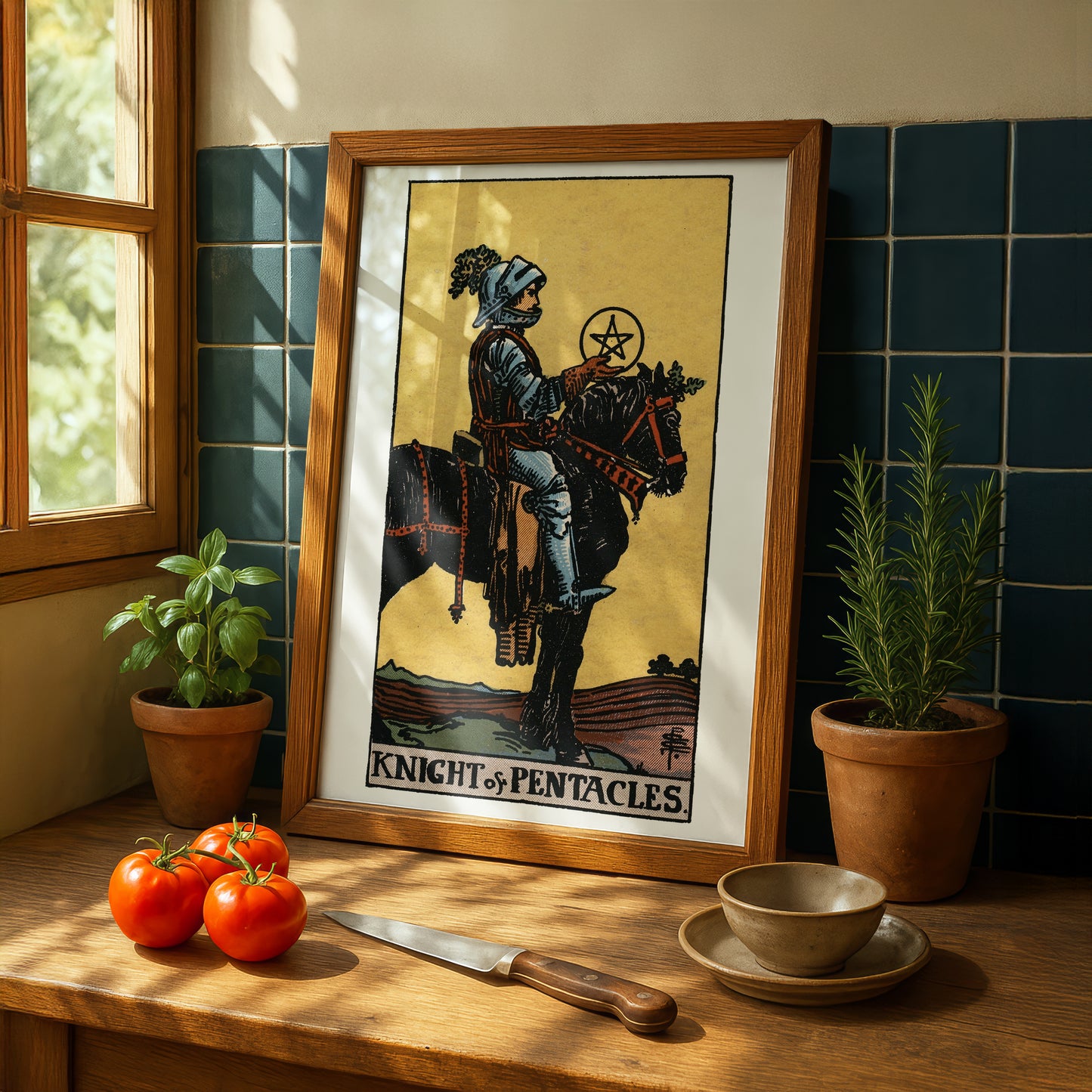 Knight of Pentacles Tarot Card Print | Rider-Waite Tarot Deck | Wall Art Giclée