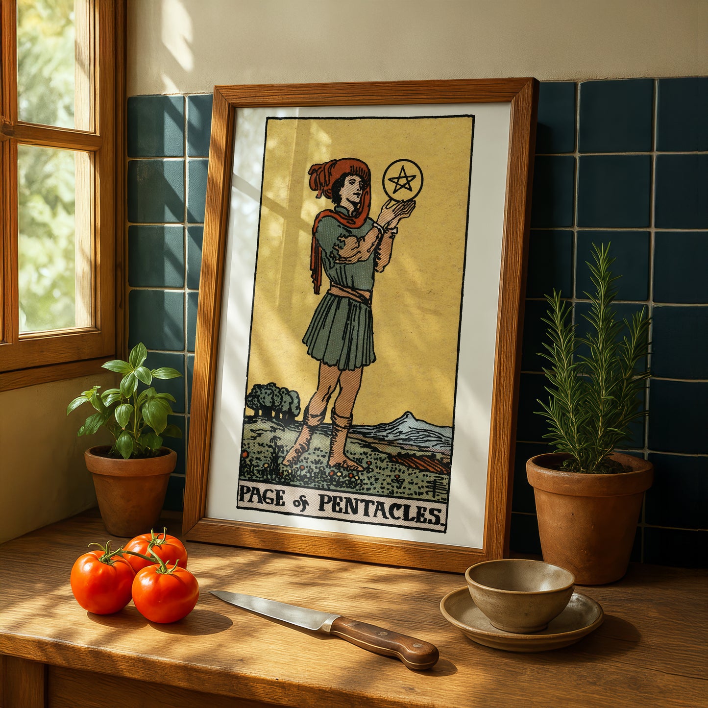 Page of Pentacles Tarot Card Print | Rider-Waite Tarot Deck | Wall Art Giclée