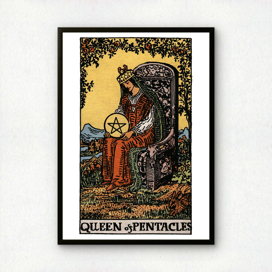 Queen of Pentacles Tarot Card Print | Rider-Waite Tarot Deck | Wall Art Giclée