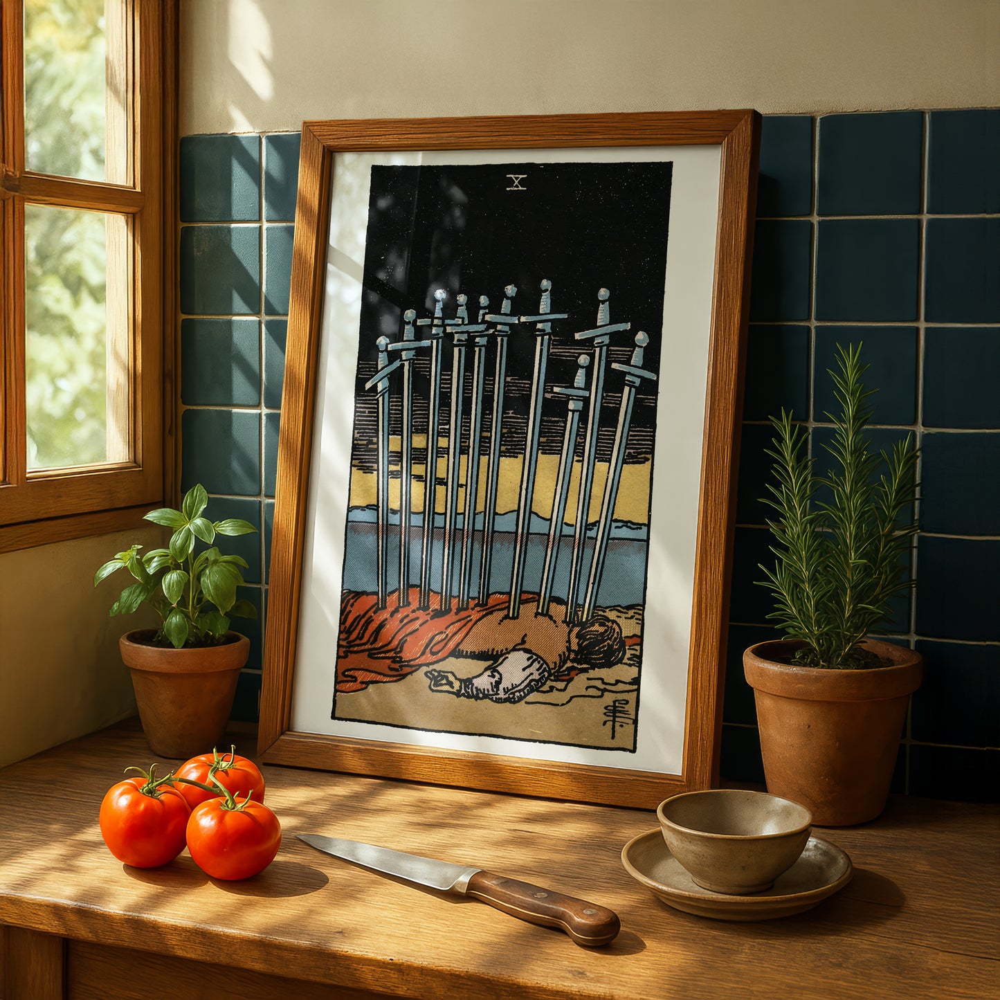 Ten of Swords Tarot Card Print | Rider-Waite Swords Minor Arcana Deck | Wall Art