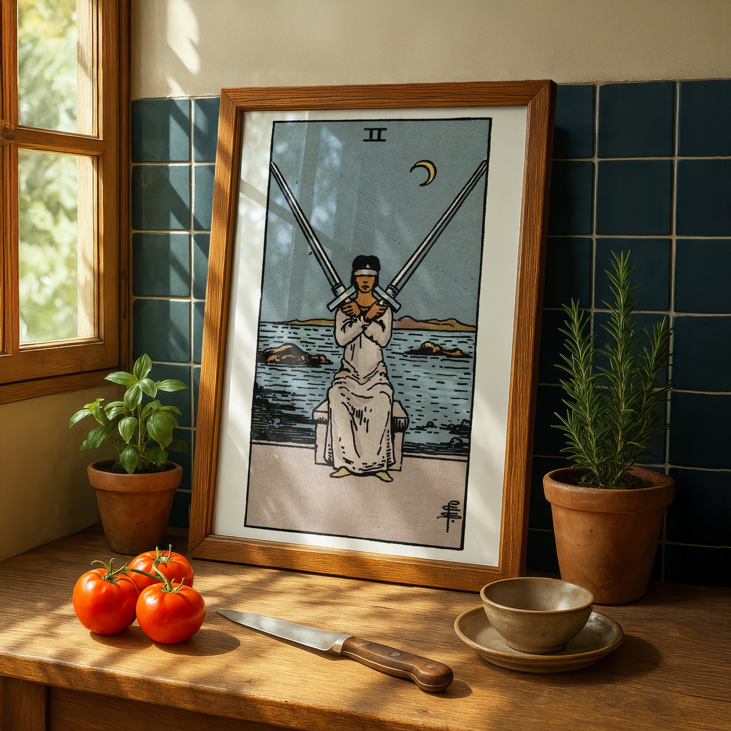 Two of Swords Tarot Card Print | Rider-Waite Swords Minor Arcana Deck | Wall Art