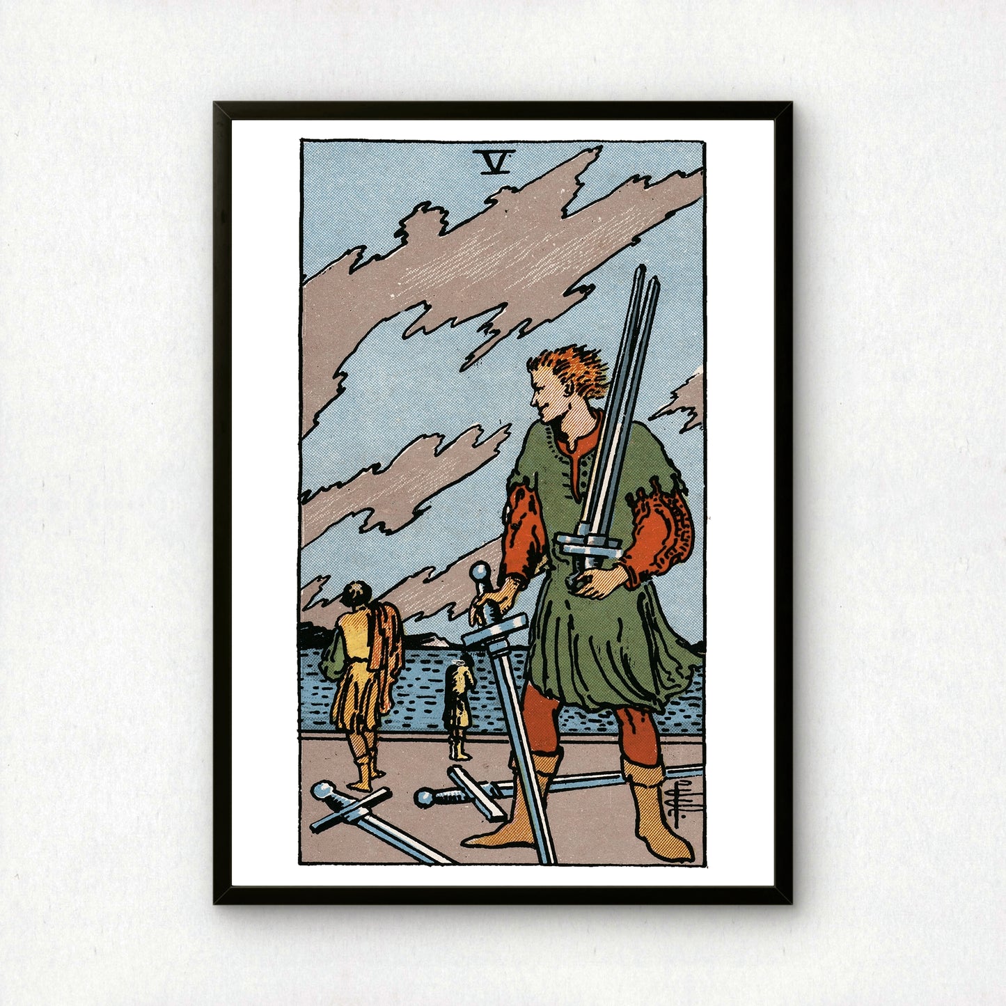 Five of Swords Tarot Card Print | Rider-Waite Swords Minor Arcana Deck | Wall Art
