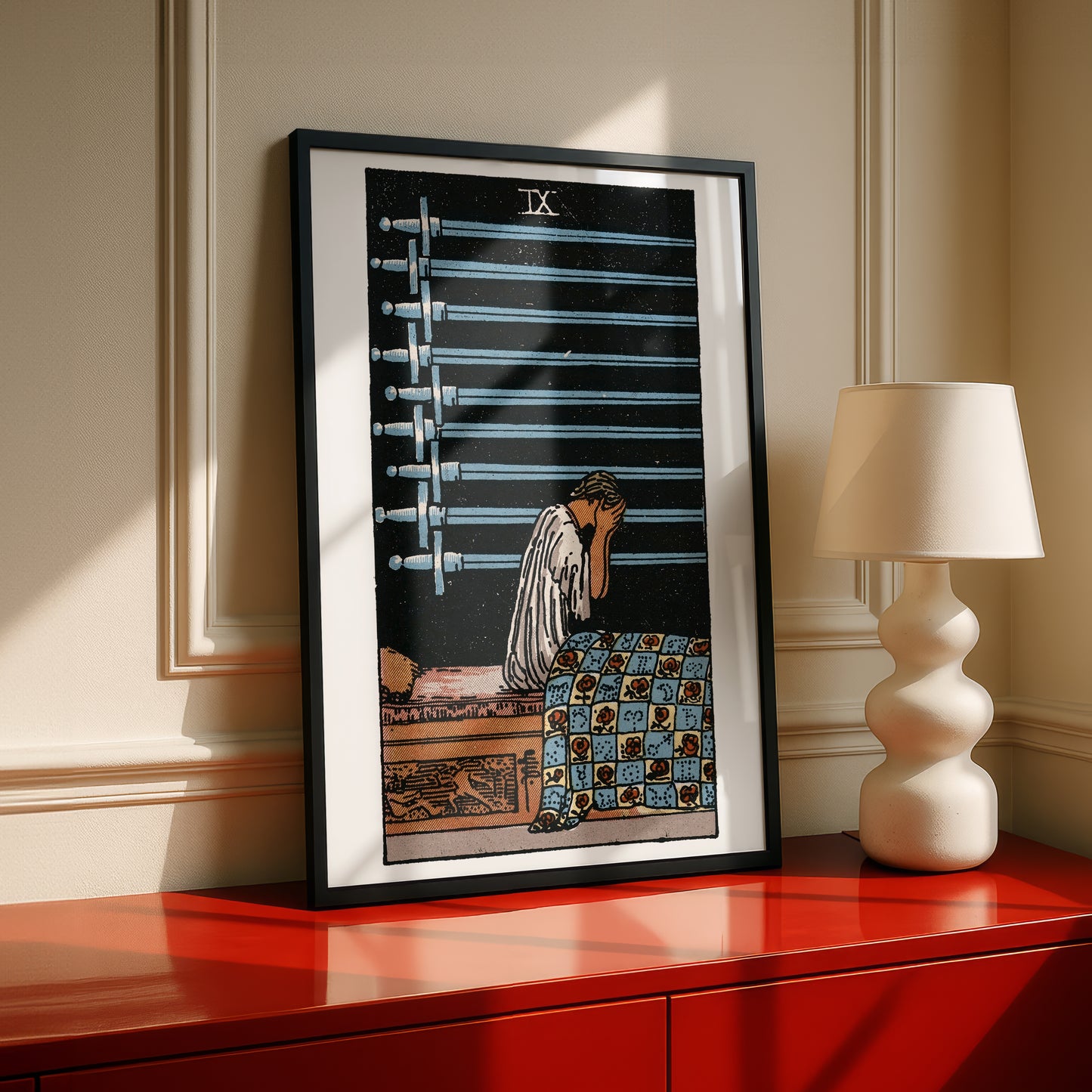 Nine of Swords Tarot Card Print | Rider-Waite Swords Minor Arcana Deck | Wall Art