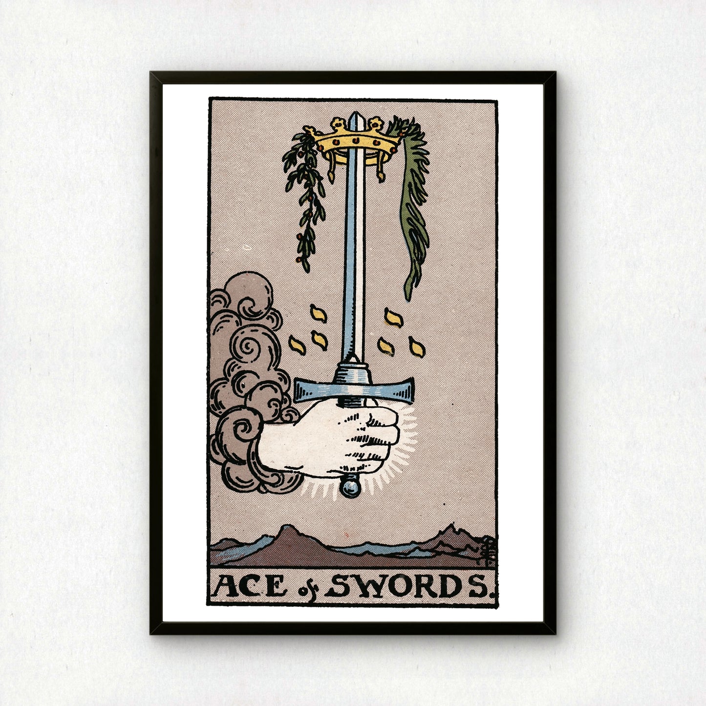 Ace of Swords Tarot Card Print | Rider-Waite Tarot Deck | Wall Art Giclée