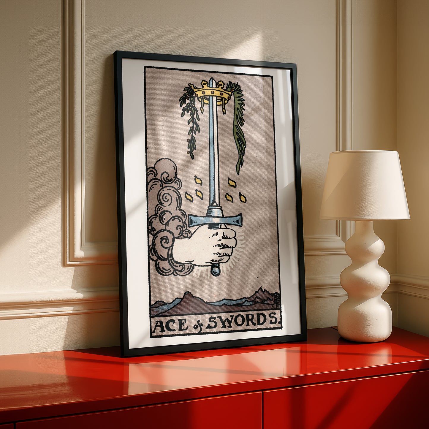 Ace of Swords Tarot Card Print | Rider-Waite Tarot Deck | Wall Art Giclée