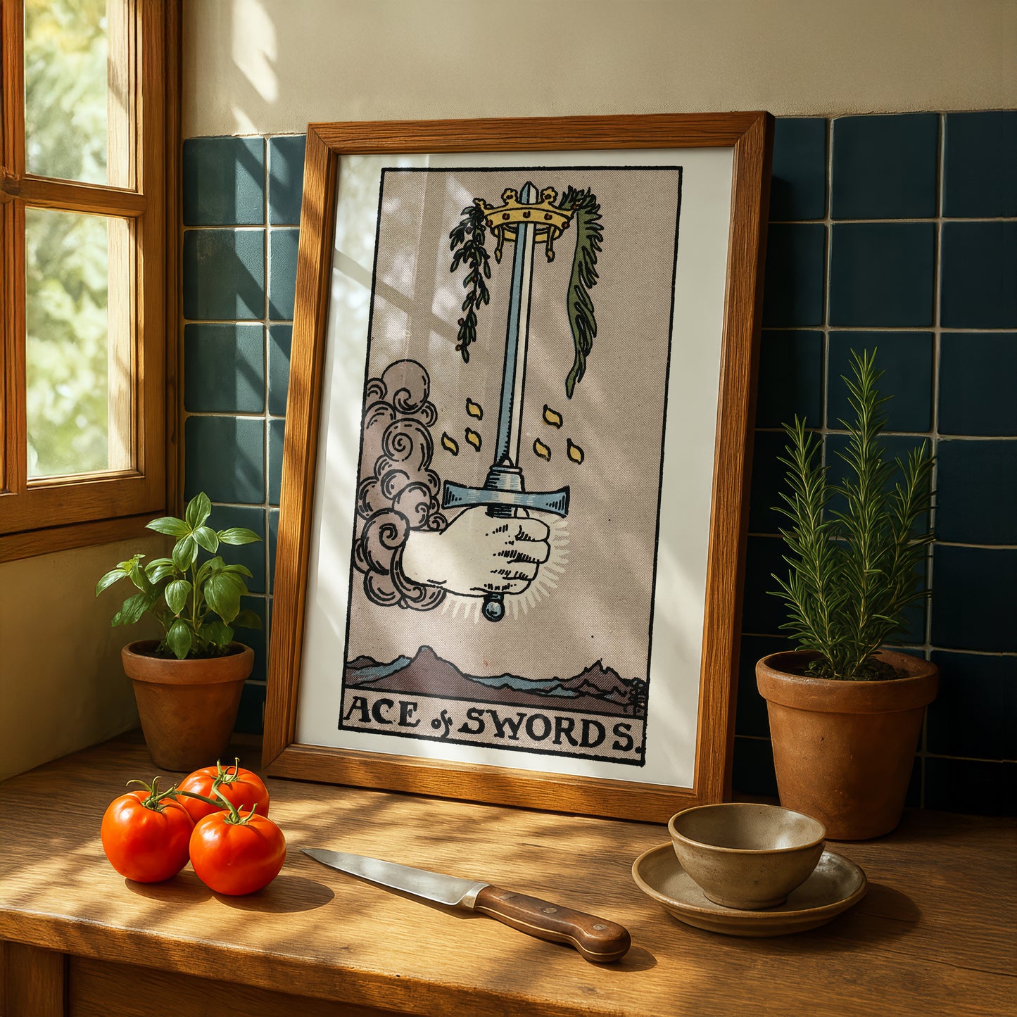 Ace of Swords Tarot Card Print | Rider-Waite Tarot Deck | Wall Art Giclée