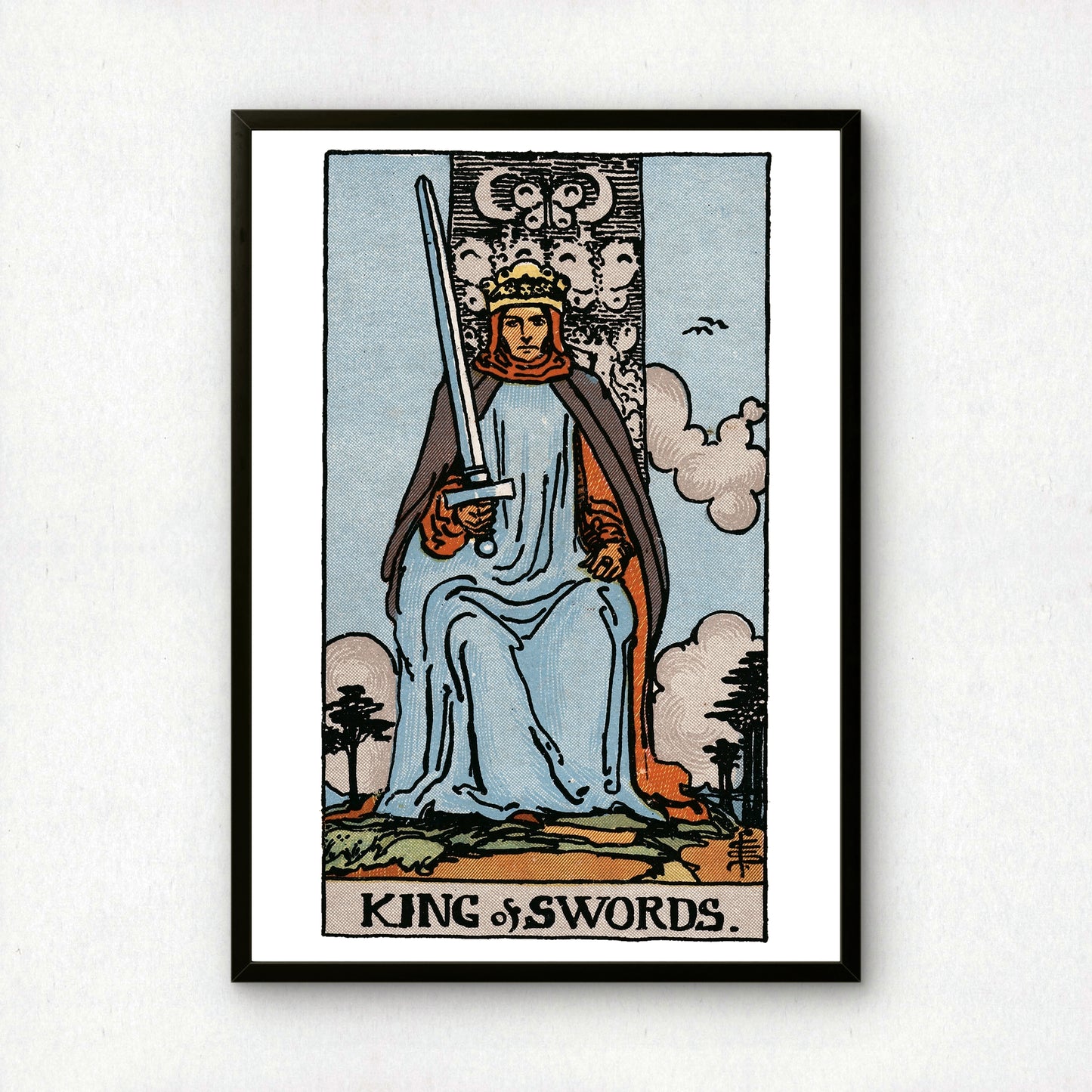 King of Swords Tarot Card Print | Rider-Waite Tarot Deck | Wall Art Giclée
