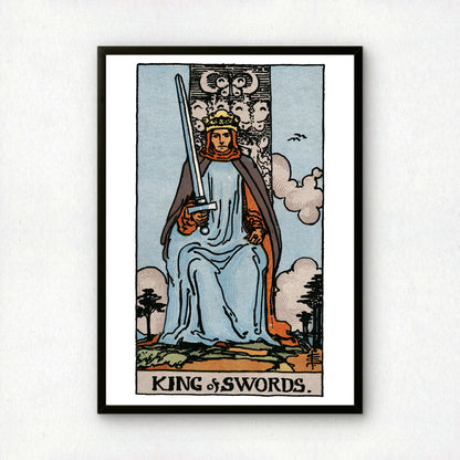 King of Swords Tarot Card Print | Rider-Waite Tarot Deck | Wall Art Giclée