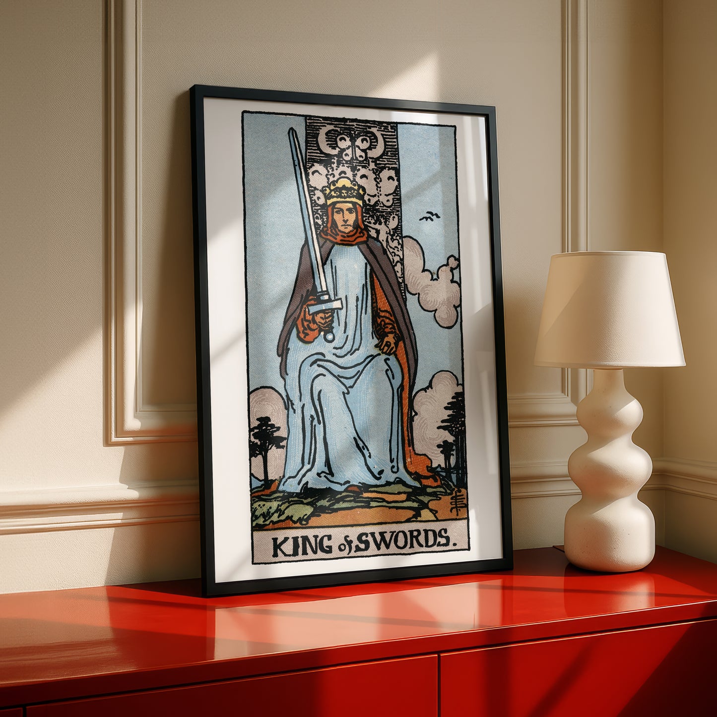 King of Swords Tarot Card Print | Rider-Waite Tarot Deck | Wall Art Giclée