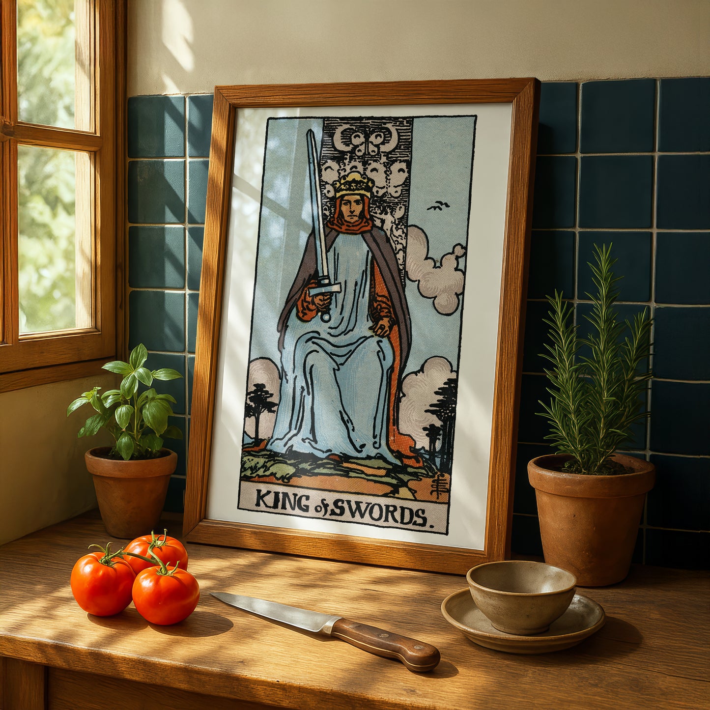 King of Swords Tarot Card Print | Rider-Waite Tarot Deck | Wall Art Giclée